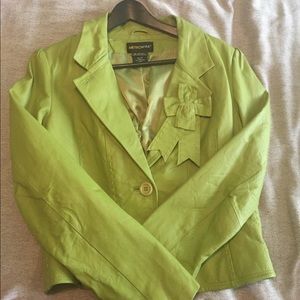 Leather Jacket • Lime Green • Sz 12 • NWOT